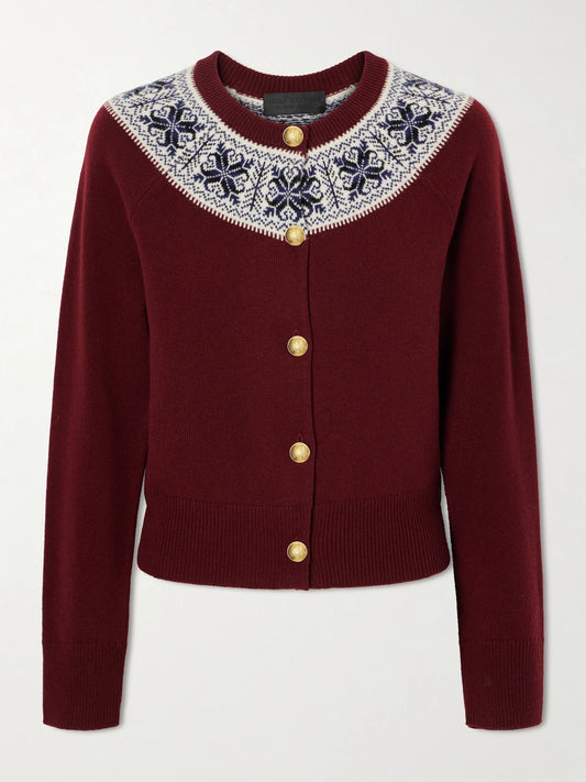 Nili Lotan Josefa Fair Isle Cashmere Cardigan