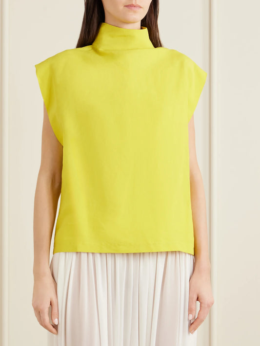Paper-blend Turtleneck Top