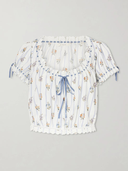 Nera Broderie Anglaise Organic Cotton Blouse