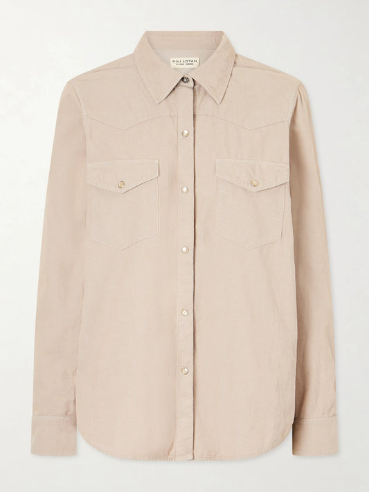 Nili Lotan Travis Cotton Corduroy Shirt