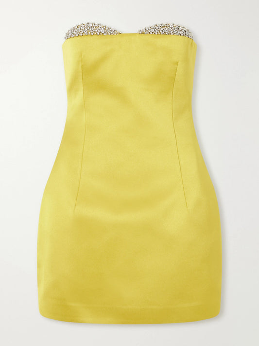 Ilkyaz Ozel Noelie Embellished Satin Mini Dress