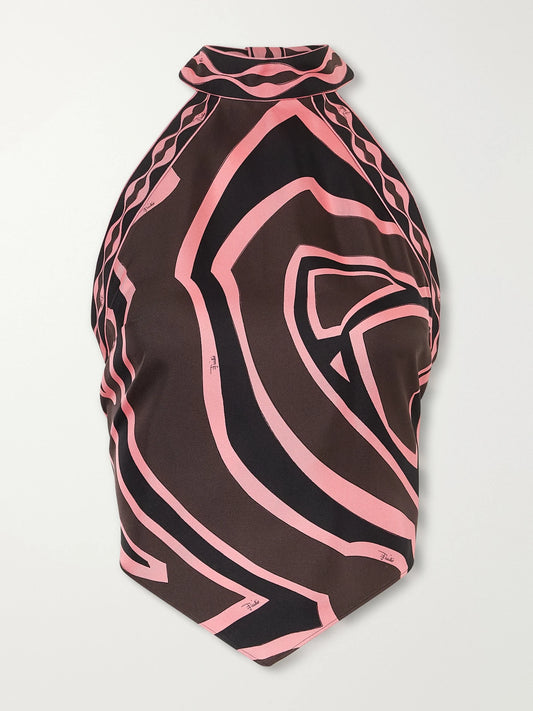 PUCCI Printed Silk-twill Top