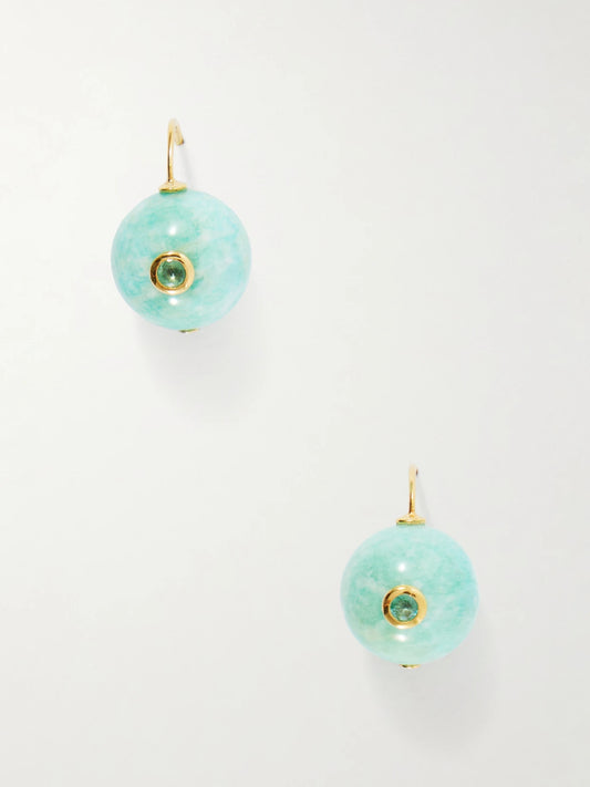 Comet Beaded Amazonite Earrings
