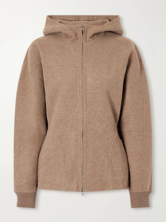 Max Mara Filtro Hooded Wool And Cashmere-blend Zip-up Cardigan