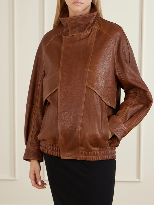 Ariste Oversized Paneled Leather Jacket