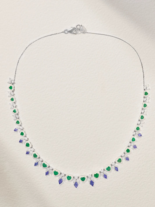 18-karat White Gold Multi-stone Necklace
