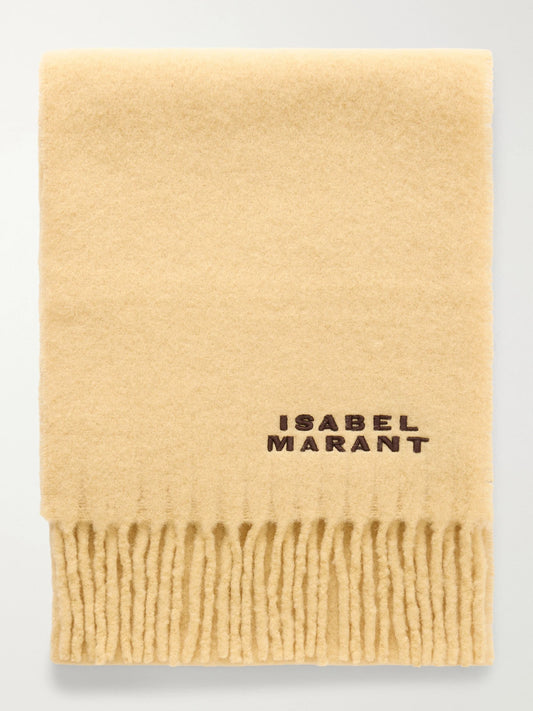 Firny Fringed Embroidered Alpaca-blend Scarf