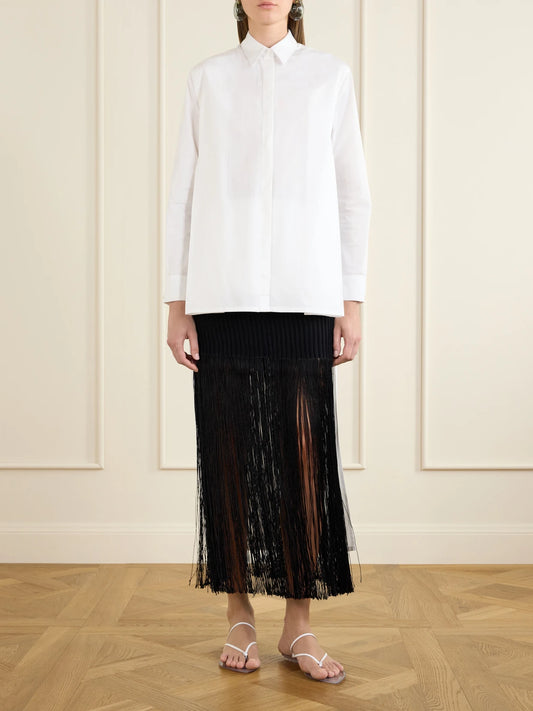 Asymmetric Cotton Poplin Shirt