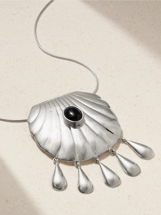 Juju Vera Petra Silver Onyx Necklace