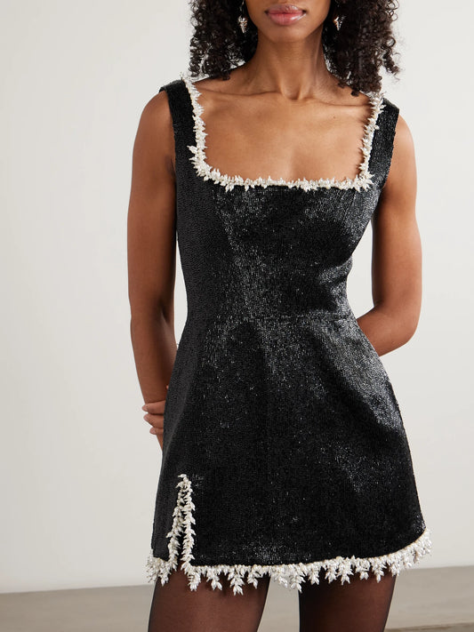Margot Embellished Satin Mini Dress