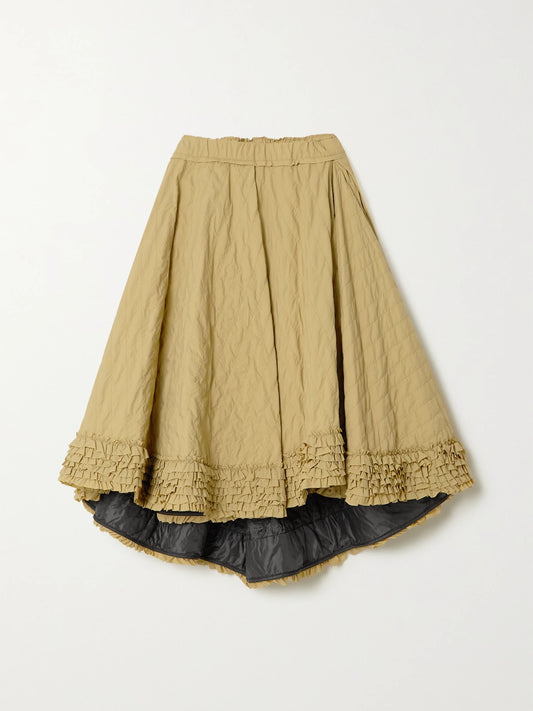 + 1952 Ruffled Quilted Shell Skirt