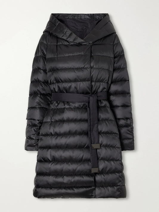 Max Mara Novef Reversible Quilted Satin Down Coat