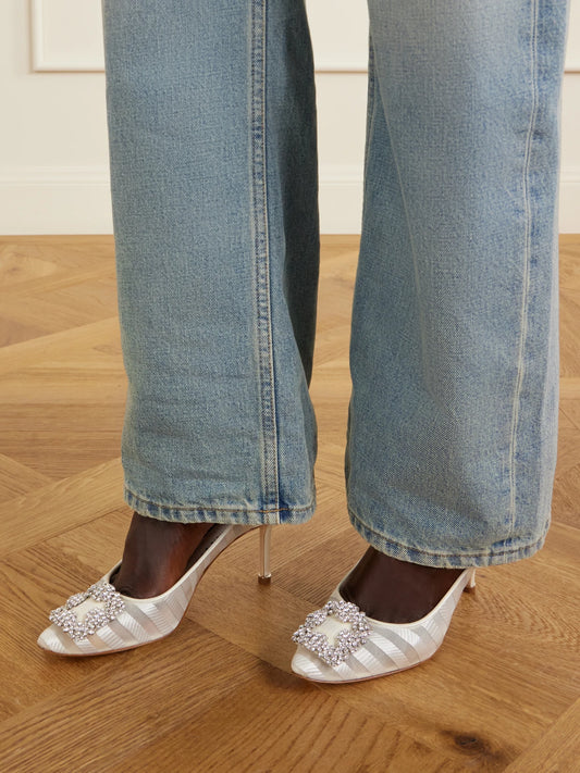 Hangisila 70 Leather And Mesh Pumps