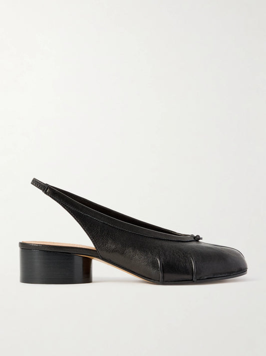 Tabi Split-toe Leather Slingback Pumps