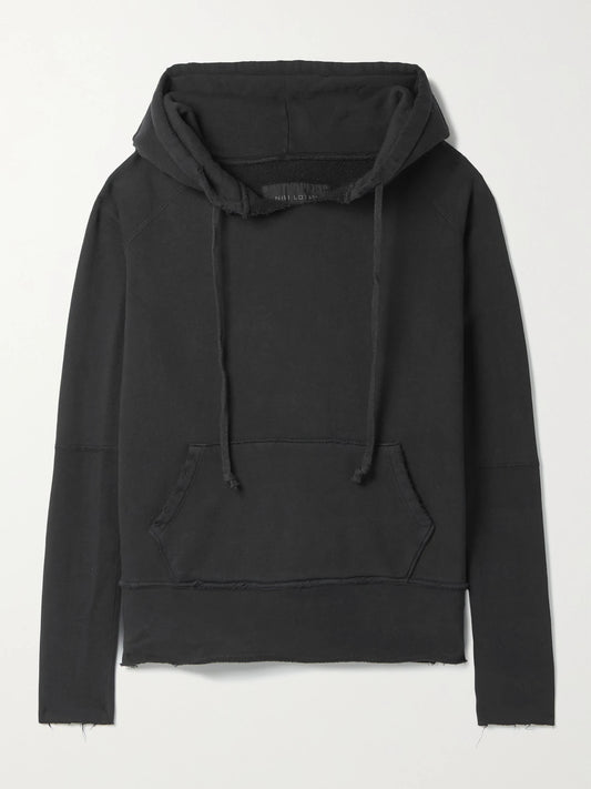 Janie Distressed Cotton-jersey Hoodie