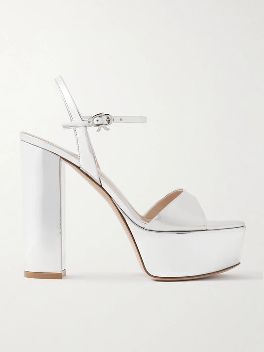 Marlena 85 Mirrored-leather Platform Sandals
