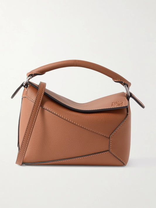 Puzzle Edge Mini Textured-leather Shoulder Bag