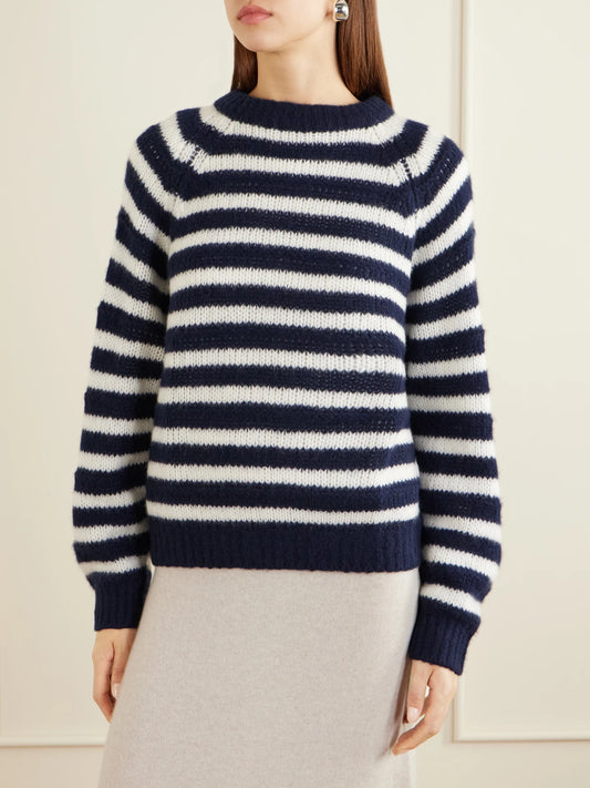 Reni Striped Cashmere And Silk-blend Sweater