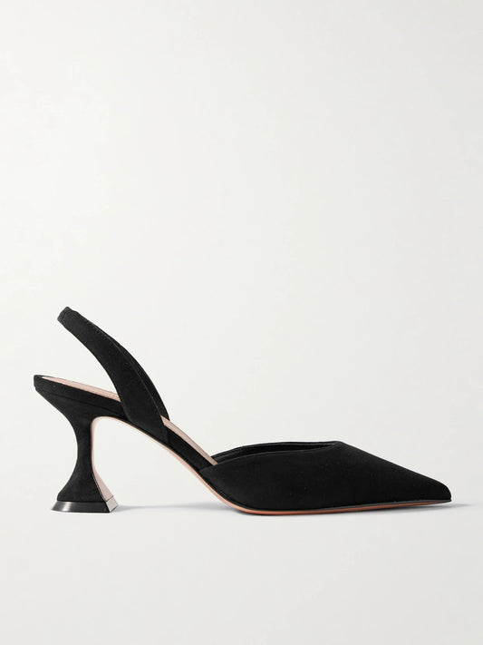 Amina Muaddi Holli Suede Slingback Pumps