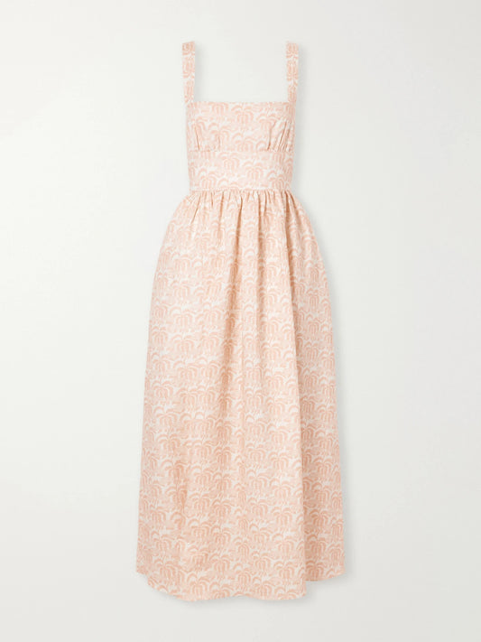 Crossback Linen-blended Maxi Dress
