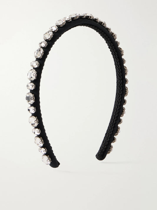 Erdem Narrow Emb Crystal-embellished Woven Headband