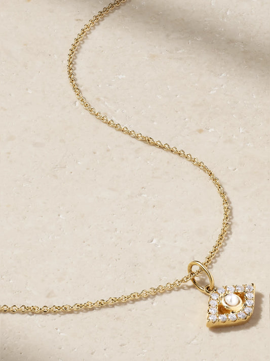 14-karat Gold, Pearl And Diamond Necklace