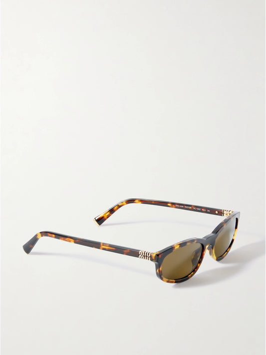 Miu Miu Eyewear Oval-frame Tortoiseshell Acetate Sunglasses