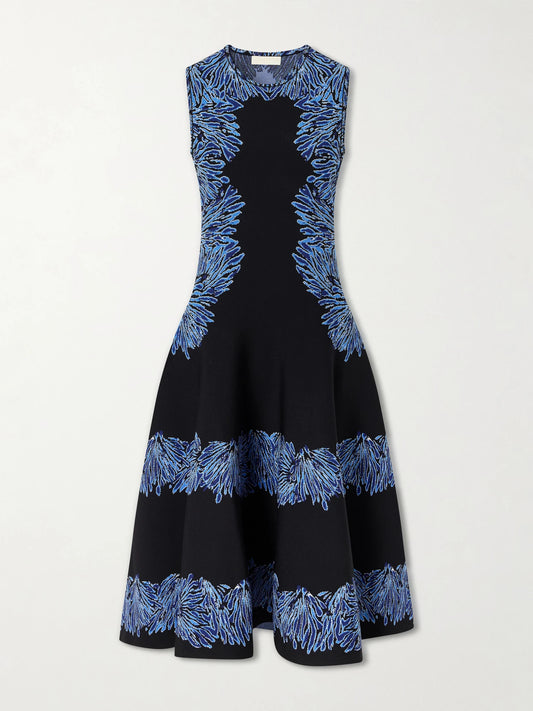 Iona Jacquard-knit Midi Dress