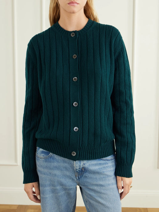 &Daughter Rooney Ribbed Wool Cardigan