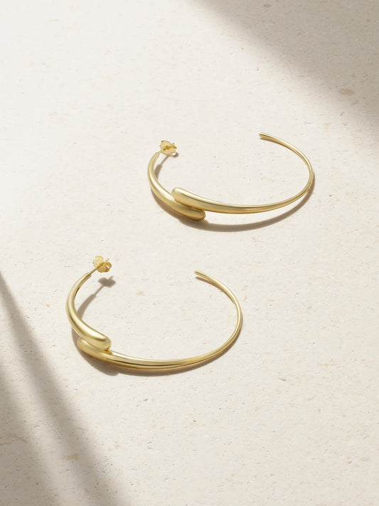 Double Dome Medium 18-karat Gold Hoop Earrings