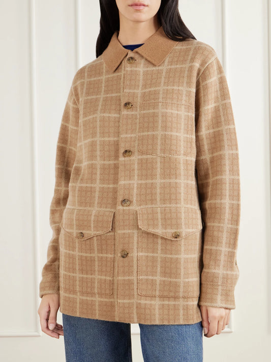 Guest In Residence Tartan Industry Checked Wool And Cashmere-blend Jacket
