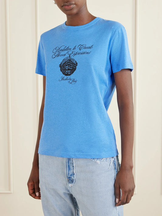 Acne Studios Eram Nobel Printed Cotton And Hemp-blend T-shirt