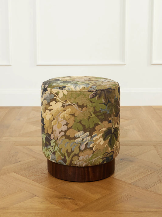 SIX THE RESIDENCE Tapestry-jacquard And Wood Pouf