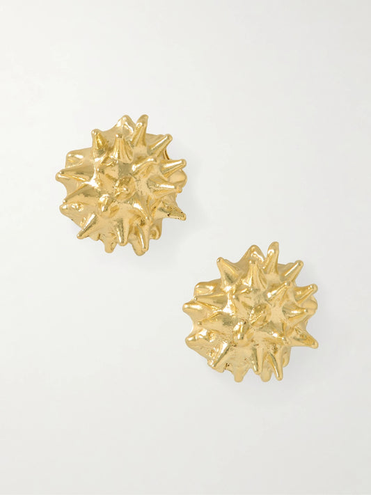 Sea Urchin Gold-plated Earrings