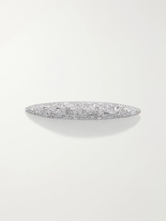 Jennifer Behr Czarina Barrette Crystal-embellished Silver-tone Metal Hairclip