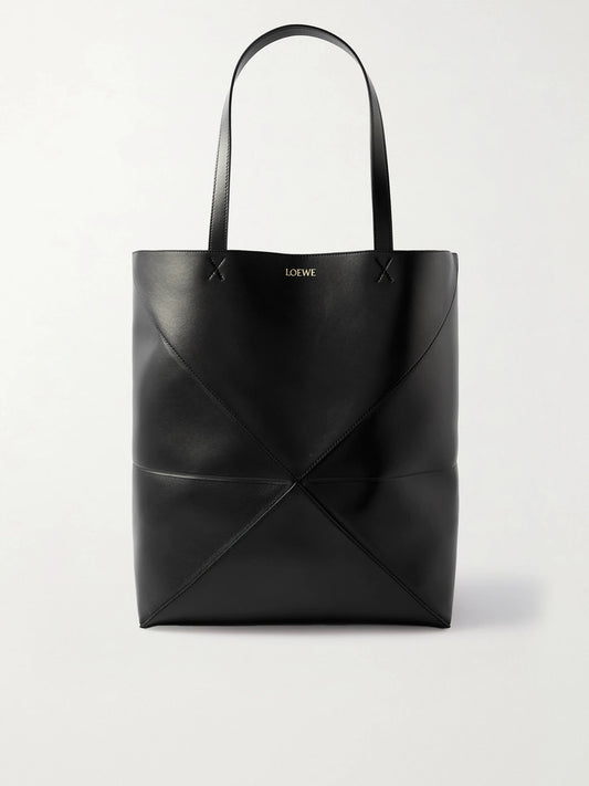 Puzzle Fold Convertible Large Leather Tote