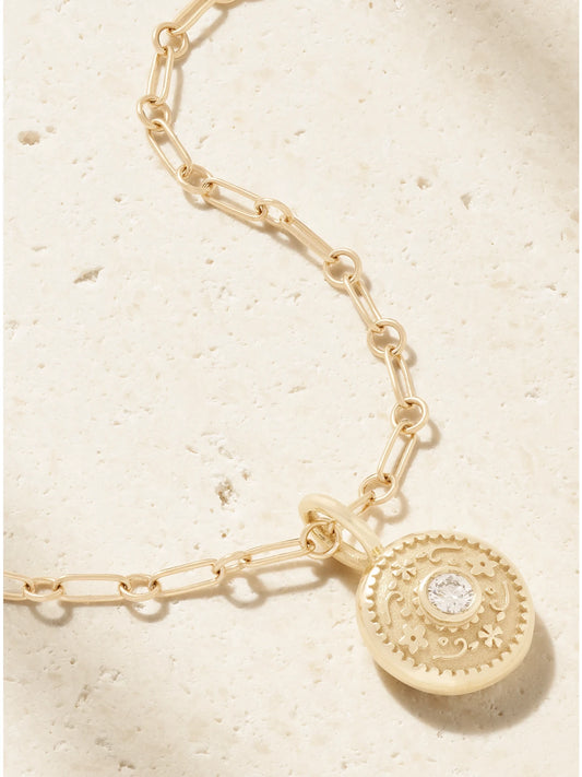 Lasso 14-karat Gold Diamond Necklace