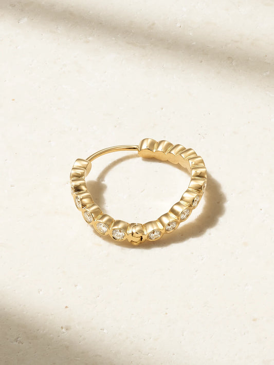 Courant D'ensemble 18-karat Recycled Gold Diamond Single Hoop Earring