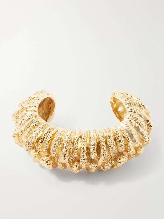 Paola Sighinolfi Bosco Textured Gold-plated Bracelet