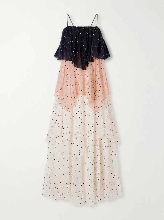 Aje Songstress Polka-dot Organza Maxi Dress