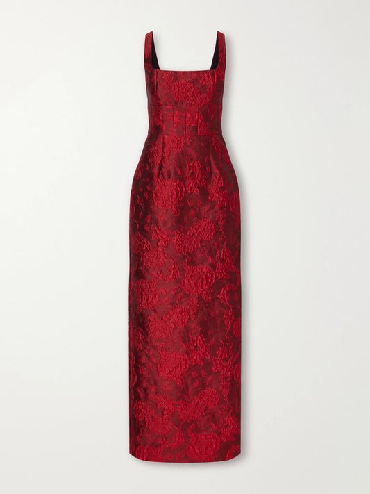 Emilia Wickstead Megara Paneled Darted Floral-cloqué Gown