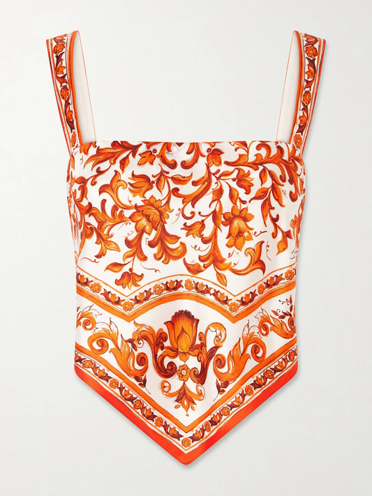 Dolce & Gabbana Printed Silk Top