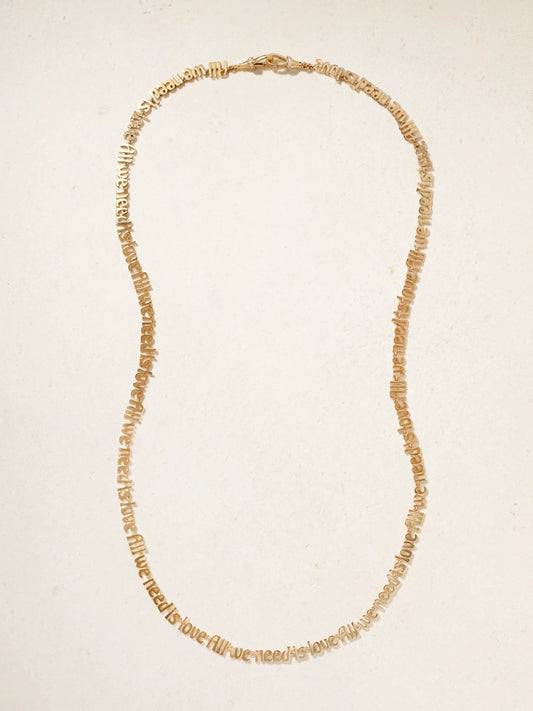 All We Need Is Love 18-karat Gold Diamond Necklace