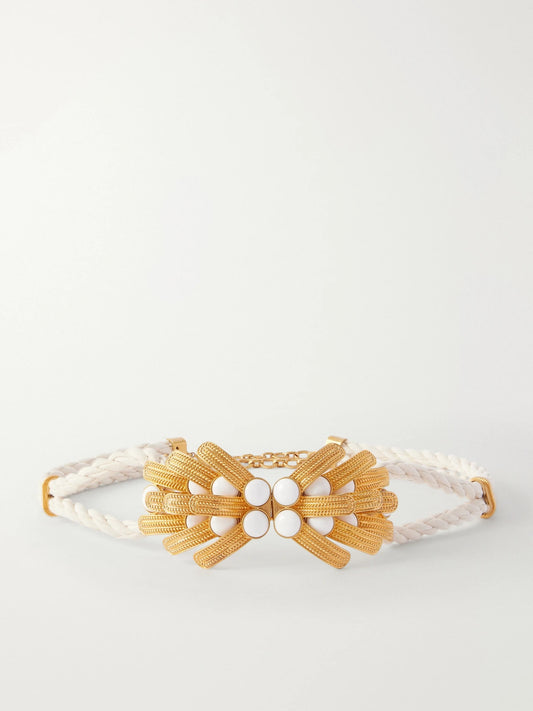 Sonia Petroff Orofina Gold-plated, Suede And Resin Belt