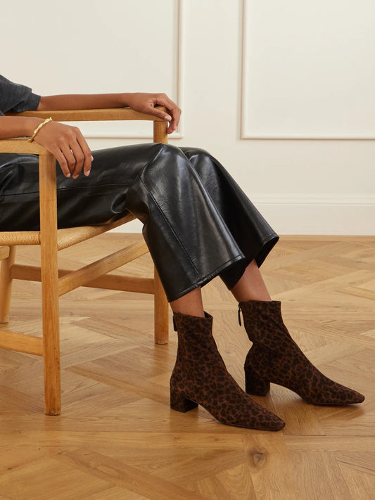 Saint Honoré 35 Animal-print Suede Boots