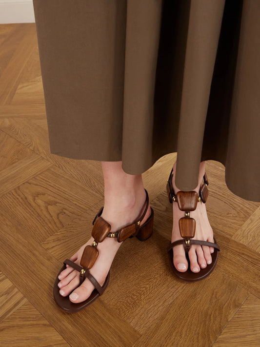45 Appliquéd Studded Leather Thong Sandals