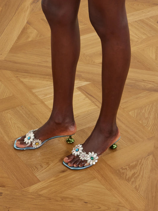 LOEWE + Paula'a Ibiza Flower Embellished Pvc Mules