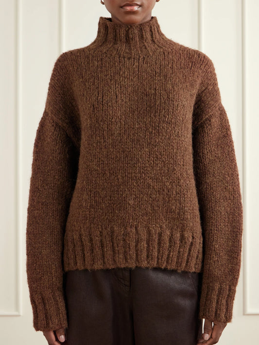 Lauren Manoogian Alpaca, Merino Wool And Cotton-blend Turtleneck Sweater