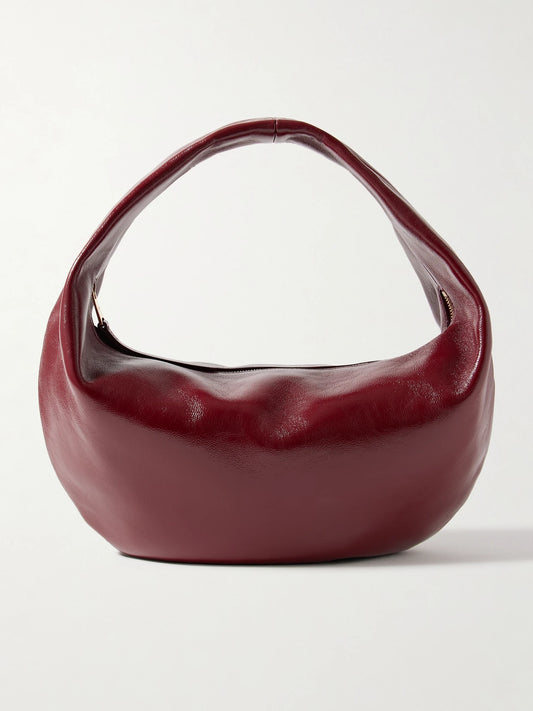 Olivia Medium Crinkled Patent-leather Tote