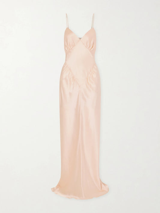 AFLALO Aire Silk-satin Maxi Dress